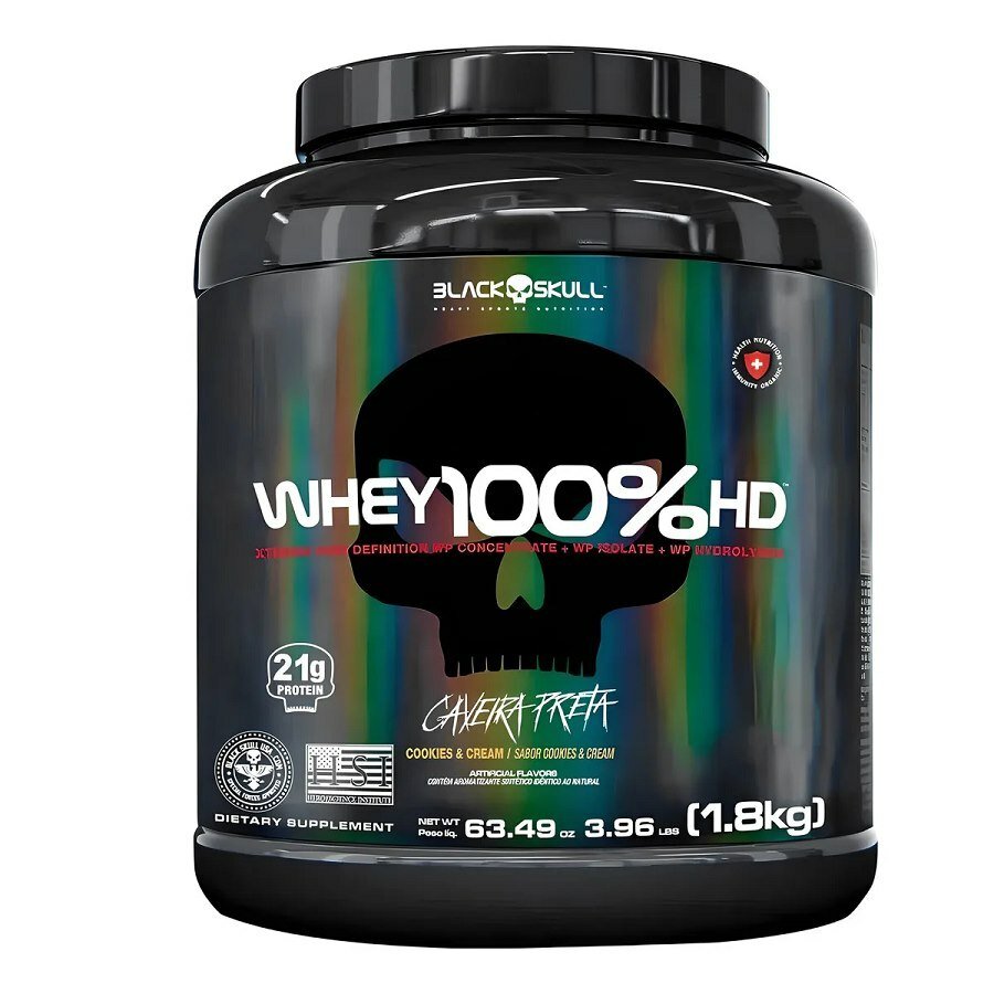 Whey Protein Black Skull 100% Hd Sabor Cookies & Cream 1,8kg