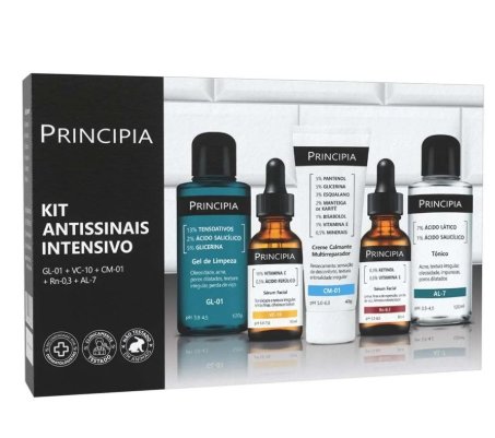 Captura de tela 2026-09-09 200654 Kit Facial Principia Antissinais Intensivo Gel De Limpeza Gl-01 120g + Sérum Vc-10 30ml + Creme Calmante Cm-01 40g + Sérum Rn-0,3 30ml + Tônico Al-7 120ml - Imagem 1