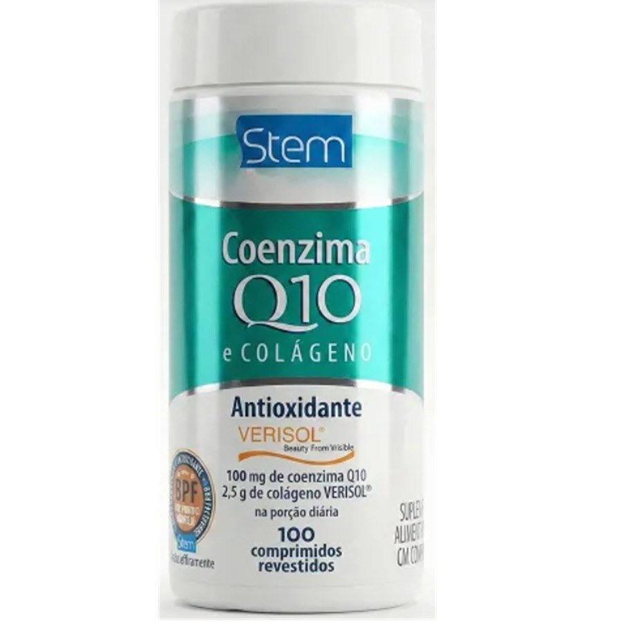 Colágeno Hidrolisado 750mg + Coenzima Q10 Stem 100 Comprimidos